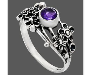 African Amethyst Ring size-9 EXR03544 R-1041, 5x5 mm