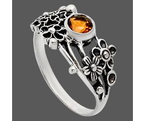 Mandarin Citrine Ring size-7 EXR03582 R-1041, 5x5 mm