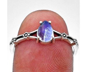 Rainbow Moonstone Ring size-9 EXR03622 R-1720, 7x5 mm