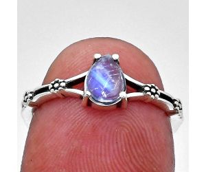 Rainbow Moonstone Ring size-7 EXR03623 R-1720, 7x5 mm