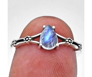 Rainbow Moonstone Ring size-7 EXR03625 R-1720, 7x5 mm