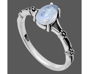 Rainbow Moonstone Ring size-6 EXR03626 R-1720, 7x5 mm