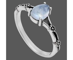 Rainbow Moonstone Ring size-6 EXR03628 R-1720, 7x5 mm