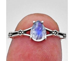 Rainbow Moonstone Ring size-6 EXR03629 R-1720, 7x5 mm