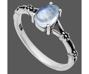 Rainbow Moonstone Ring size-6 EXR03632 R-1720, 7x5 mm