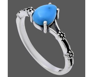 Sleeping Beauty Turquoise Ring size-6 EXR03640 R-1720, 7x5 mm