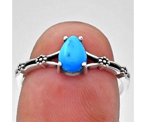 Sleeping Beauty Turquoise Ring size-9 EXR03642 R-1720, 7x5 mm