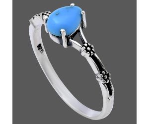 Sleeping Beauty Turquoise Ring size-9 EXR03642 R-1720, 7x5 mm