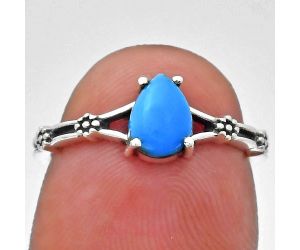 Sleeping Beauty Turquoise Ring size-6 EXR03658 R-1720, 7x5 mm