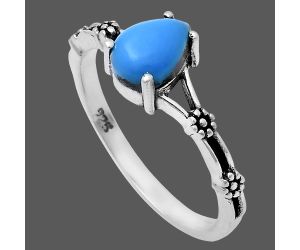 Sleeping Beauty Turquoise Ring size-6 EXR03658 R-1720, 7x5 mm