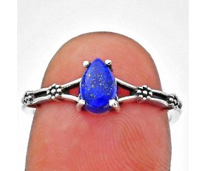 Lapis Lazuli Ring size-7.5 EXR03667 R-1720, 7x5 mm