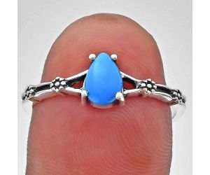 Sleeping Beauty Turquoise Ring size-9 EXR03668 R-1720, 7x5 mm