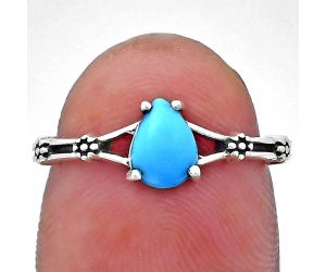 Sleeping Beauty Turquoise Ring size-7 EXR03670 R-1720, 7x5 mm