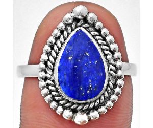 Lapis Lazuli Ring size-8.5 EXR03671 R-1154, 8x12 mm