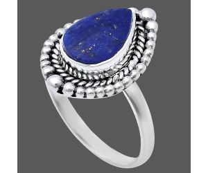 Lapis Lazuli Ring size-8.5 EXR03671 R-1154, 8x12 mm