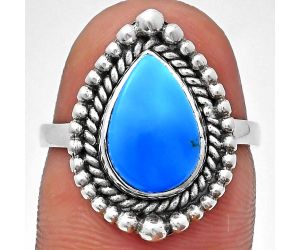 Sleeping Beauty Turquoise Ring size-7 EXR03674 R-1154, 8x12 mm