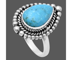 Natural Rare Turquoise Nevada Aztec Mt Ring size-6 EXR03675 R-1154, 8x12 mm