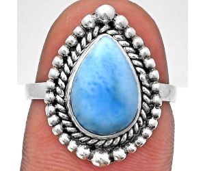 Larimar (Dominican Republic) Ring size-7 EXR03677 R-1154, 8x12 mm