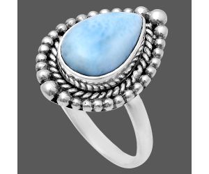 Larimar (Dominican Republic) Ring size-7 EXR03677 R-1154, 8x12 mm