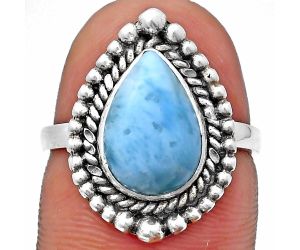 Larimar (Dominican Republic) Ring size-7 EXR03678 R-1154, 8x12 mm