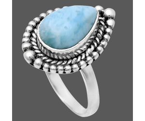 Larimar (Dominican Republic) Ring size-7 EXR03678 R-1154, 8x12 mm