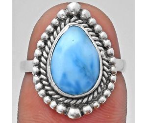 Larimar (Dominican Republic) Ring size-6 EXR03679 R-1154, 8x12 mm