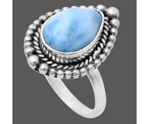 Larimar (Dominican Republic) Ring size-6 EXR03679 R-1154, 8x12 mm