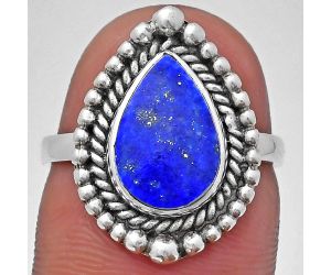 Lapis Lazuli Ring size-7 EXR03680 R-1154, 8x12 mm