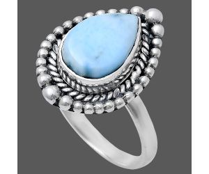 Larimar (Dominican Republic) Ring size-8.5 EXR03682 R-1154, 8x12 mm