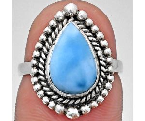 Larimar (Dominican Republic) Ring size-6 EXR03684 R-1154, 8x12 mm