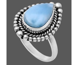 Larimar (Dominican Republic) Ring size-6 EXR03684 R-1154, 8x12 mm