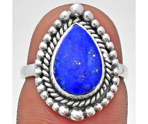 Lapis Lazuli Ring size-6 EXR03685 R-1154, 8x12 mm