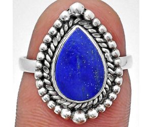 Lapis Lazuli Ring size-7 EXR03689 R-1154, 8x12 mm