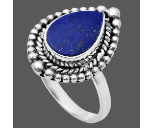 Lapis Lazuli Ring size-7 EXR03689 R-1154, 8x12 mm