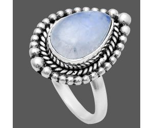 Rainbow Moonstone Ring size-7 EXR03690 R-1154, 8x12 mm