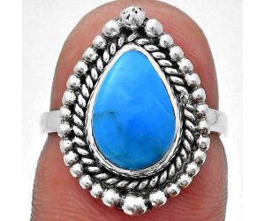 Sleeping Beauty Turquoise Ring size-6 EXR03693 R-1154, 8x12 mm