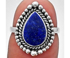 Lapis Lazuli Ring size-7 EXR03694 R-1154, 8x12 mm