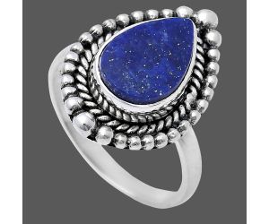 Lapis Lazuli Ring size-7 EXR03694 R-1154, 8x12 mm