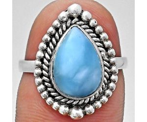 Larimar (Dominican Republic) Ring size-7 EXR03696 R-1154, 8x12 mm