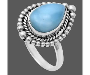 Larimar (Dominican Republic) Ring size-7 EXR03696 R-1154, 8x12 mm