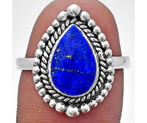 Lapis Lazuli Ring size-9 EXR03698 R-1154, 8x12 mm