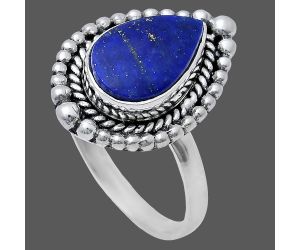 Lapis Lazuli Ring size-9 EXR03698 R-1154, 8x12 mm