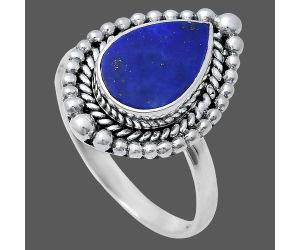 Lapis Lazuli Ring size-8.5 EXR03699 R-1154, 8x12 mm