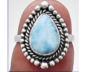 Larimar (Dominican Republic) Ring size-7 EXR03703 R-1154, 8x12 mm