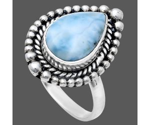 Larimar (Dominican Republic) Ring size-7 EXR03703 R-1154, 8x12 mm