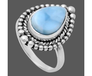 Larimar (Dominican Republic) Ring size-6 EXR03704 R-1154, 8x12 mm