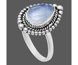 Rainbow Moonstone Ring size-9 EXR03707 R-1154, 8x12 mm