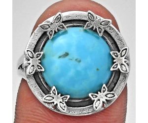 Natural Rare Turquoise Nevada Aztec Mt Ring size-7 EXR03724 R-1716, 12x12 mm