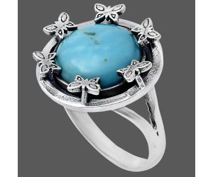 Natural Rare Turquoise Nevada Aztec Mt Ring size-7 EXR03724 R-1716, 12x12 mm