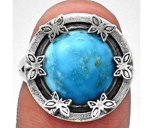 Natural Rare Turquoise Nevada Aztec Mt Ring size-7 EXR03725 R-1716, 12x12 mm